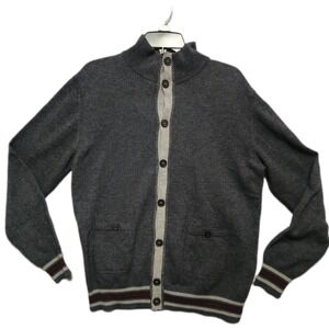 Cardigan Gray 100% Merino Wool Mens Medium SCAPPINO CONCEPTS‎ Made in Italy
